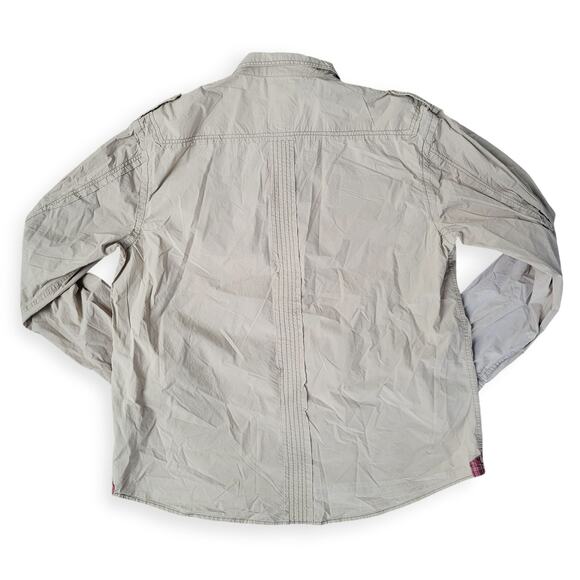 Marc Ecko Cut and Sew Vintage Beige Long Sleeve Button Up Shirt Men Sz XXL - Picture 12 of 16